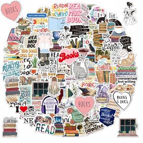 100PCS Bookish Stickers for Kindle,Book Sticker for Adults,Book Lovers Gifts,Scrapbook Stickers for Water Bottles,Vinyl Sticker Packs Waterproof Reapplicable
