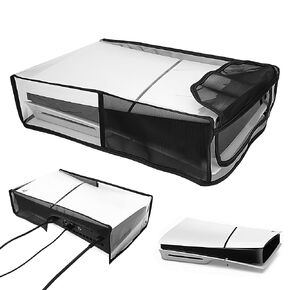 Kingshion Transparent Dust Cover for PS5 Slim Disc Edition, Precision Cut Protective Case Anti Scratch Cover, Transparent Protector Waterproof Cover Sleeve for PS5 Slim Console, Horizontal Model