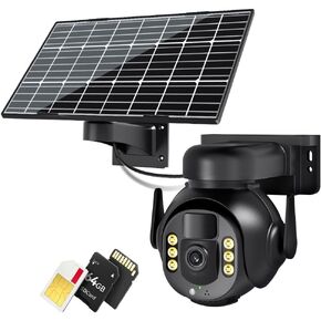 4K 8MP 4G LTE Cellular Security Camera, Ultra HD Picture Quality, IP66 Weatherproof, Two-Way Voice Intercom, Night Vision, PIR Motion Sensing, SD Card Playback