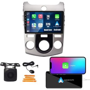 Kunfine Car CarPlay Android Auto Navigation Stereo GPS Radio Display 9" IPS Touchscreen Headunit Tablet Pad Media Player for Kia Forte 08-17, if Applicable Quad Core 2G+32G MT