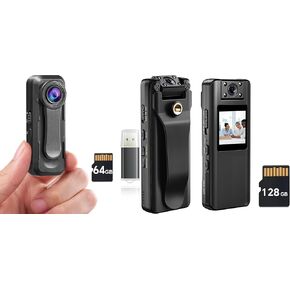 BOBLOV W1 64GB HD 1080P Body Worn Camera A22 128GB 1080P Body Worn Camera, Shooting Video for 10 Hours, with Loop Recording and Night Vision