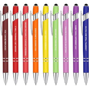Eersida Funny Insulting Pens Complaining Quotes Pen Snarky Office Pens Vibrant Negative Passive Pens Macaron Touch Stylus Pens for Office Supplies (20 Pcs)