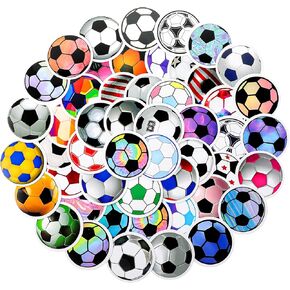 116 pcs Soccer Stickers for Kids, Waterproof Sports Soccer Ball Stickers, Vinyl Football Stickers, Water Bottles Laptop Car Luggage Skateboard Stickers for Teens Boys Girls