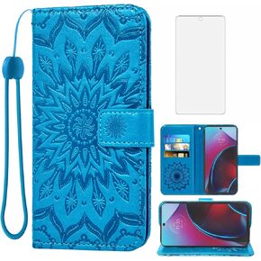 Asuwish Phone Case for Motorola Moto G Stylus 5G 2022 Wallet with Tempered Glass Screen Protector Leather Slim Flip Cover Card Holder Stand Cell Accessories XT2215-1 XT2215-4 XT2215DL Men Dark Green