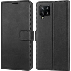 Case Wallet for Galaxy A12 Case Black, Galaxy A12 Leather Wallet Case with [Card Holder] [Stand Function] [Magnetic Closure], Protective Phone Case Flip Case for Samsung Galaxy A12