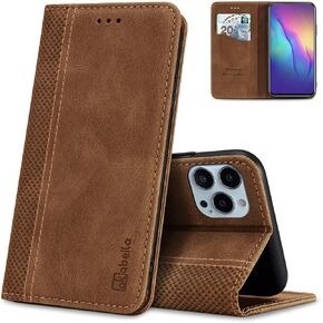 حالة الهاتف المحمول متوافقة مع Google Pixel 9/Pixel 9 Pro Case Puresctive Pu Leather Flip Case Case Case Wallet Wallet With [Card Slot] [Stand function] [Magnetic] Dark Brown