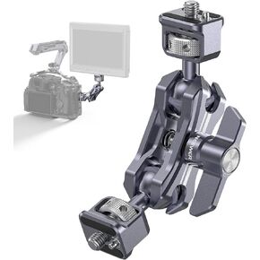 NEEWER Lightweight Magic Arm, Articulating Friction Arm with 1/4" Screws, Retractable Anti Twist Locating Pin & 360° Ball Head for Camera Field Monitor, Compatible with SmallRig Cage, UA070