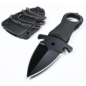 MINI Fixed Blade Knife, Tactical Hunting Pocket Knife with Black Kydex Sheath for Outdoor Activities, Camping Hunting 5.5inch