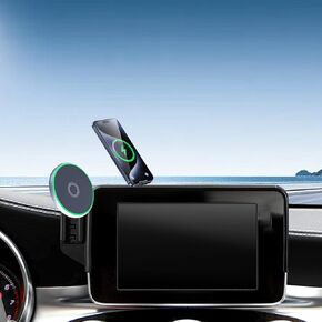 Car Phone Holder for 2016-2019 Mercedes Benz GLC/2015-2018 C-Class Accessories Apply to 7 Inch Touch Screen 15W Fast Wireless Charger Screen Fixed Clip Cell Phone Mount Hands-Free