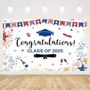 MEHOFOND Wildflower Class of 2025 Backdrop Watercolor Floral 2025 Graduation Background Party Decorations Wildflower Themed 2025 Congrats Grad Prom Party Banner Photo Booth Props 6 ftx3.6 ft