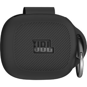 Geiomoo Silicone Case for JBL Live Pro 2, Soft Flexible Scratch Resistant Protective Cover with Carabiner (Black)
