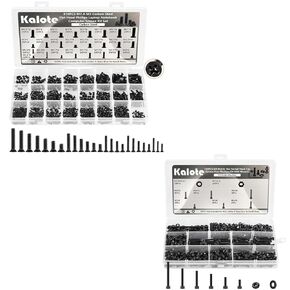 810Pcs Black Laptop Notebook Computer Replacement Screws Assortment Kit, M1.4 M1.7 M2 M2.5 M3 Carbon Steel,780PCS 12.9 Grade Alloy Steel M3 Bolts, M3x6mm/8mm/10mm/12mm/16mm/20mm Hex Socket Head Cap