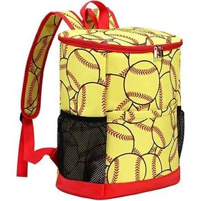 Backpack Cooler Insulated Leakproof, Softball Cooler, Soft Lightweight Portable Large Capacity, Side Pockets; Great for Softball Games, Tailgating, Camping, Hiking, Lake, Picnic, Tournaments, Gifts