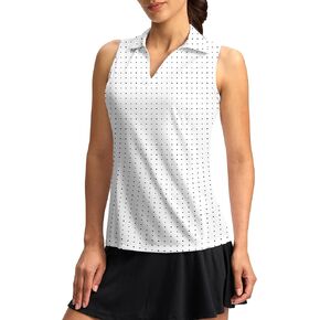 G Gradual Women's Golf Shirt Sleeveless Lightweight V Neck Tennis Polo Shirts with Collar Quick Dry Athletic Tops for Women