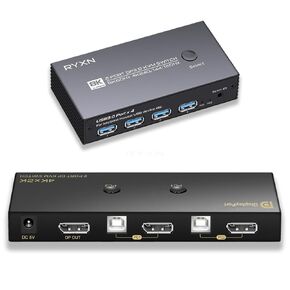 8K DP KVM Switch Displayport 1 Monitors 2 Computers, KVM Switch 1 Monitors 2 Computers DisplayPort