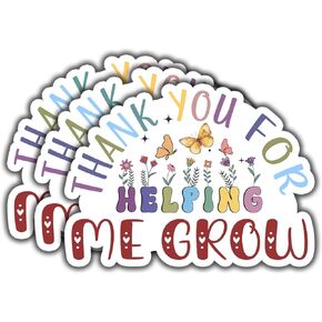 (3Pcs) Thank You for Helping Me Grow Sticker, Gifts Vinyl Stickers Decorate for Water Bottles, Books, Laptops, Phones, Tumblers, Size 3 x 2.5 Inch