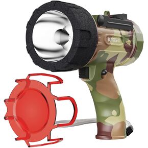 Buysight Buysight Resplible Spothlight Flashlight ، مصباح يدوي يدويًا ، مصباح الصيد المصباح المضاد للماء مع مرشح أحمر (رمادي مموه)