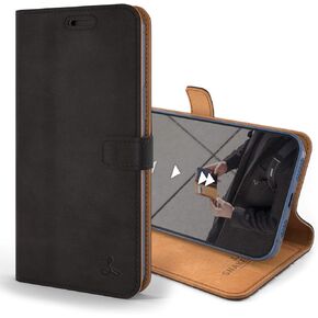 Snakehive Leather Wallet for iPhone 12 Pro - Real Leather Wallet Phone Case - Genuine Leather with Viewing Stand and 3 Card Holder - Flip Folio Cover with Card Slot