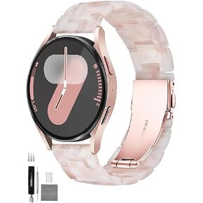 Watch Bands Compatible with Samsung Galaxy Watch 7/6/5/4 40mm 44mm Band, Galaxy 5 Pro 45mm/6 Classic 47mm 43mm/4 Classic 46mm 42mm/Active 2, 20mm Resin Watch Strap for Women