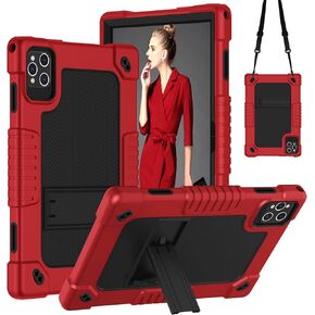 for MEIZE D115 KADYBE D115 10.1 Inch Tablet Case & Shoulder Strap Kickstand Kids Friendly Case for ANTEMPER D106/Qukenk 2024/DOMATON D105/Relndoo YOBANSE T618/kimlok 10.1" Tablet(Navygreen)