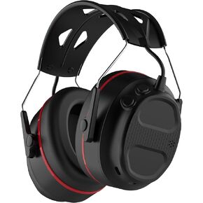 Bluetooth 5.4 Hearing Protection Headphones with 1200mAh Rechargeable Battery, 120H Working Time, 30dB SNR, Ear Muffs with Larger Buttons for Easy Operation, Superior Stereo Sound Quality,Black/Red in Kuwait