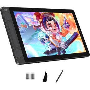 Huion Kamvas 13 (Gen 3) 13.3 "قرص رسم كامل المصمم ، زجاج محفور مضاد للسلع ، عرض 99 ٪ SRGB PEN ، PENTECH 4.0 Stylus (16384 ضغط) ، DIAL DIAL و CUSTOM CHAIN