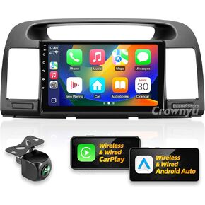 for Toyota Camry 2002-2006 Radio Compatible with Wirelessly Carplay Android Auto Upgrade Android Car Stereo Bluetooth Navigation Touchscreen GPS FM Multimedia Player Backup Camera Head Unit