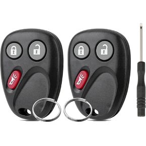 Keyless Entry Car Remote Key Replacement Fits for Chevy Trailblazer GMC Envoy Isuzu Ascender Buick Rainier Oldsmobile Bravada 2002 2003 2004 2005 2006 2007 2008 2009 (MYT3X6898B) 2PCS