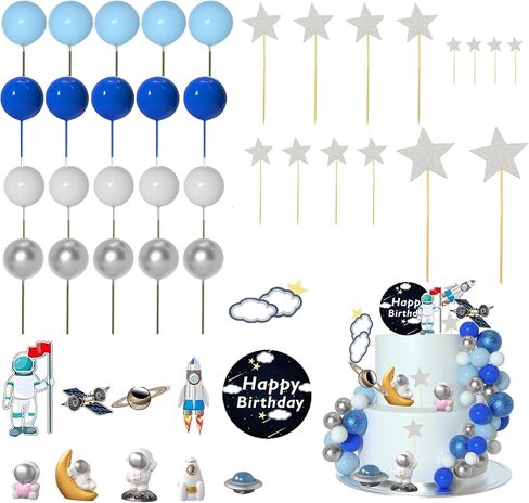 27PCS Safari Animal Cake Topper, Plam Leaves Balls Cake Decorations Birthday Cake for Wild Theme Birthday Decorations Baby Shower Supplies in Saudi Arabia