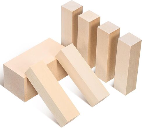 24Pcs Basswood Carving Blocks,2 Sizes Whittling Wood Basswood Blocks Wood Carving Blocks Bass Wood for Wood Carving for Beginners Kids and Adults in Saudi Arabia