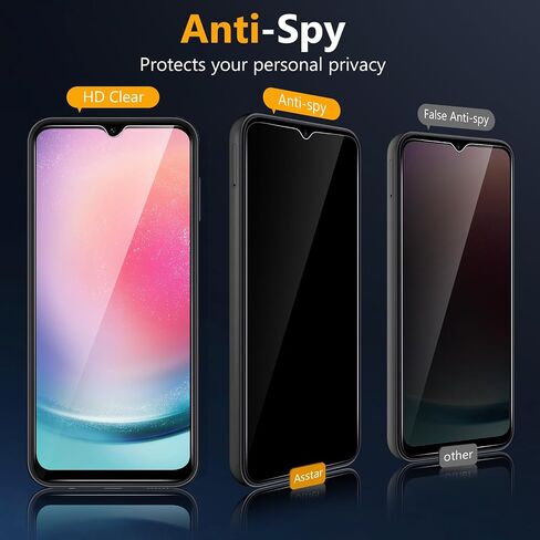 [عبوة من قطعتين] واقي شاشة للخصوصية لهاتف Samsung Galaxy A15 5G 6.5 بوصة، واقي شاشة من الزجاج المقوى المقاوم للكسر 9H لهاتف Samsung Galaxy A15 5G ملحقات صديقة للحماية من الدرجة العسكرية in Kuwait