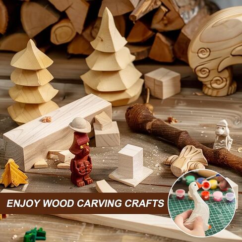 24Pcs Basswood Carving Blocks,2 Sizes Whittling Wood Basswood Blocks Wood Carving Blocks Bass Wood for Wood Carving for Beginners Kids and Adults in Saudi Arabia