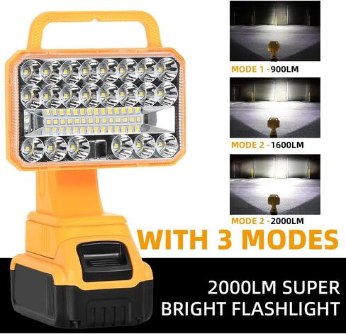 فانوس 800LM متوافق مع DeWalt 20V Max بطارية في الهواء الطلق فانوس التخييم المحمولة مع خطاف USB و Type-C إخراج الطوارئ مثالي للتخييم والأنشطة في الهواء الطلق (بدون بطارية) in Kuwait