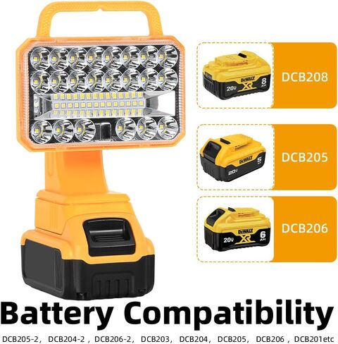 فانوس 800LM متوافق مع DeWalt 20V Max بطارية في الهواء الطلق فانوس التخييم المحمولة مع خطاف USB و Type-C إخراج الطوارئ مثالي للتخييم والأنشطة في الهواء الطلق (بدون بطارية) in Kuwait