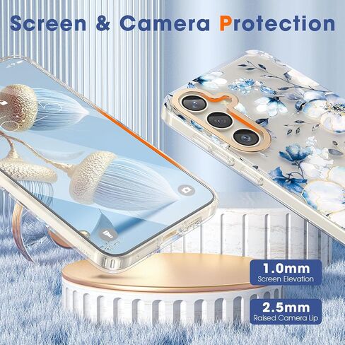 MILPROX Case for Samsung Galaxy S25 Plus - Slim Fit Floral S-25 Plus Cover, Elegant Feminine Flower Design, Ultra-Thin Anti-Yellowing Protective Cute Shell for Women and Girls, (Blossom) in Saudi Arabia