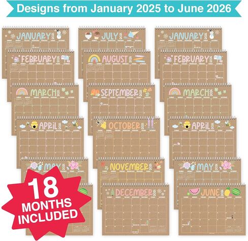 Small Desk Calendar 2025 – 18-Month Standing Flip Calendar for Desk, Compact Floral Desk Calendar 2025-2026, Mini Flip Desk Calendar for Office and Home in Saudi Arabia