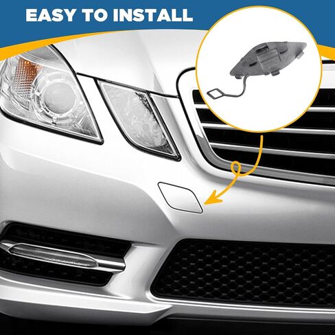 TOPUS Front Bumper Tow Hook Cover for Mercedes Benz E350 E500 E550 2010 2011 2012 2013 for Mercedes Benz E250 11 12 13 Towing Eye Cap Trailer Cover A2078850123 2078850123 (Black, Right Side) in Kuwait