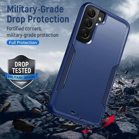 for Galaxy S22 Case with Screen Protection: Heavy Duty Protective Shockproof and Scratch Proof Cell Phone case for Samsung Galaxy S22-Black in Kuwait
