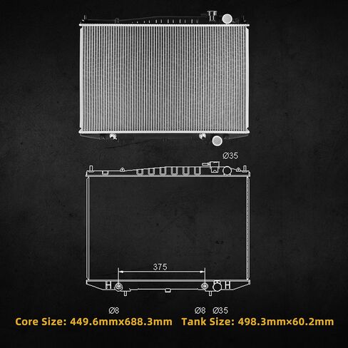DWVO Radiator Complete Radiator Compatible with 2002-2006 Altima Compatible with 2004-2006 Maxima 3.5L V6 in Kuwait