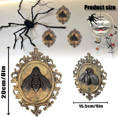 KVTTOZA عيد الميلاد الخفافيش رئيس جدار ديكور الحيوان رئيس جدار الذهب خمر جدار النحت ديكور المنزل الفن ديكور تمثال القوطية لغرفة المعيشة غرفة نوم الديكور in Kuwait