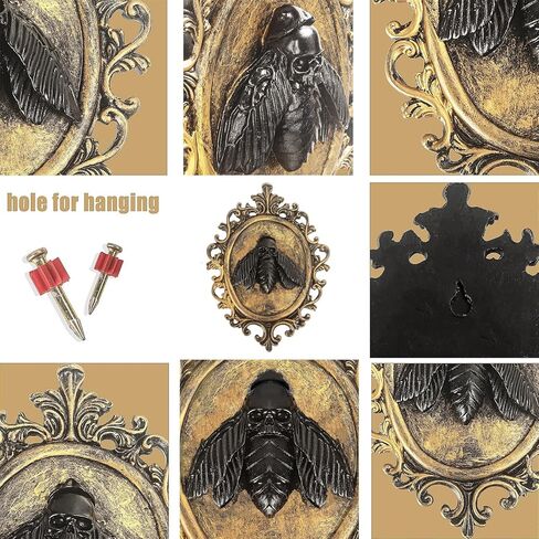 KVTTOZA عيد الميلاد الخفافيش رئيس جدار ديكور الحيوان رئيس جدار الذهب خمر جدار النحت ديكور المنزل الفن ديكور تمثال القوطية لغرفة المعيشة غرفة نوم الديكور in Kuwait