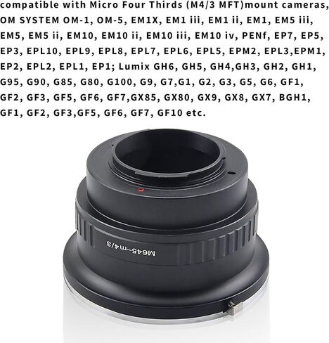 M645 Lens m4/3 Adapter,Mamiya 645 (M645) Mount Lens to Micro Four Thirds (M4/3 MFT) Mount Cameras EPL5,EPL3,EPM1,GH6,GH5,GH4,GH3,GH2,GH1,G80,G100,G9,G7,G1,G2,G3,G5,G6,GF1,GF2,GF3,GF5,GF6 in Saudi Arabia