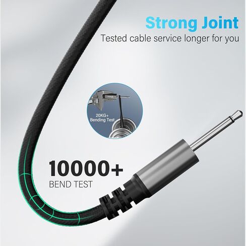 DC Charging Cable 2.5mm 2 FT-2 Pack，USB A to DC 17mm x 2.5mm Charger Fast Charging Cord，Durable Braided 5V 150mA Pin Wire Replacement Cable for Messager, Toys in Saudi Arabia