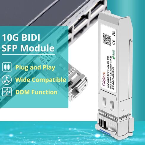 1 Pair 10GBASE-BX10-UD BiDi SFP+ Module, TX 1270nm/1330nm, RX 1330nm/1270nm, 10km DOM Simplex LC/UPC SMF Optical Transceiver Networking Mini Gbic for Extreme 10GB-BX10-U/ 10GB-BX10-D in Kuwait