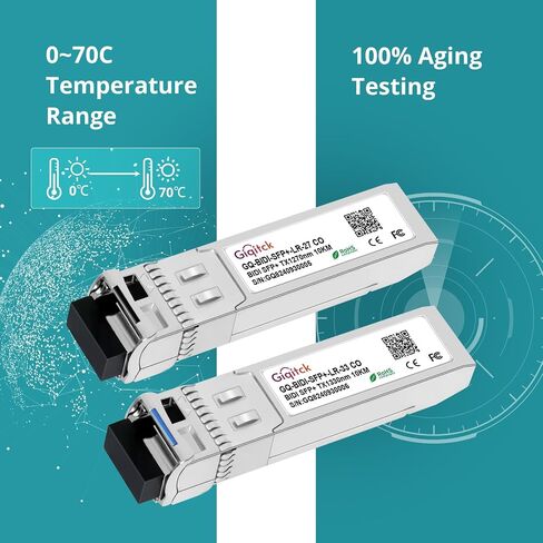 1 Pair 10GBASE-BX10-UD BiDi SFP+ Module, TX 1270nm/1330nm, RX 1330nm/1270nm, 10km DOM Simplex LC/UPC SMF Optical Transceiver Networking Mini Gbic for Extreme 10GB-BX10-U/ 10GB-BX10-D in Kuwait
