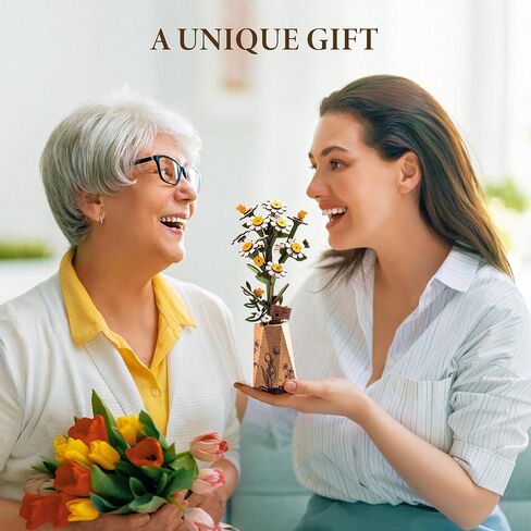 ROBOTIME 3D Puzzles Wooden Artifical Flower Red Carnation DIY Model Building Kit to Build for Adults Bouquet Botanical Collection Craft Brain Teaser Puzzle Creative Gift Home Decor in Saudi Arabia