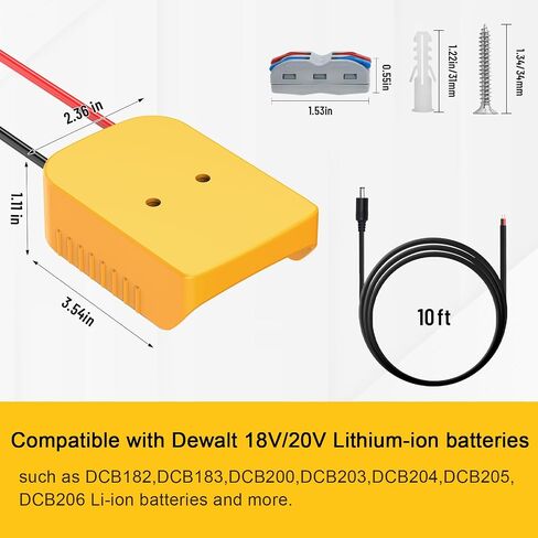 for Starlink Mini DC Power Cable Compatible with Dewalt 20V Battery 10FT, Power Wheel Adapter with Switch Direct to Starlink Mini DC Power Cable, Small and Portable Kit in Saudi Arabia