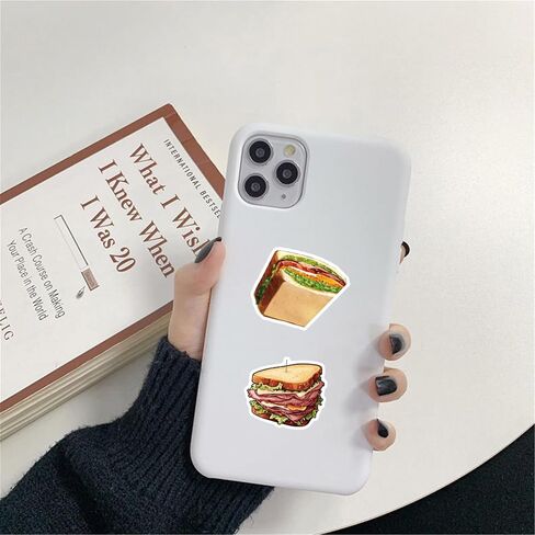 Sandwich Stickers, 50PCs Pack, Cartoon Food Vinyl Decals for Laptop, Hydro Flask, Water Bottle, Phone, Stickers for Friends, Teens, Delicate Decals as Gifts (Sandwich) in Kuwait