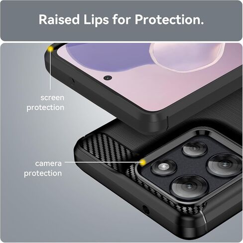 for Moto G Power 2025 Case: with Screen Protector Shock-Absorption Flexible TPU Rubber Protective Cover for Moto G Power 5G 2025 Phone Case(Black) in Saudi Arabia
