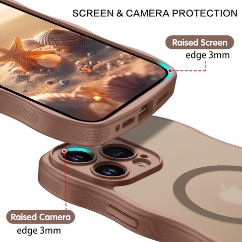 Bentoben لحالة iPhone 13 Pro Magnetic ، [متوافق مع Magsafe] [تصميم إطار الموجة المجعد] غير قابلة للانزلاق أسهل قبضة الصدمات الواقية من الغطاء الهاتفي لطيف لـ iPhone 13 Pro 6.1 "، Desert Titanium in Saudi Arabia